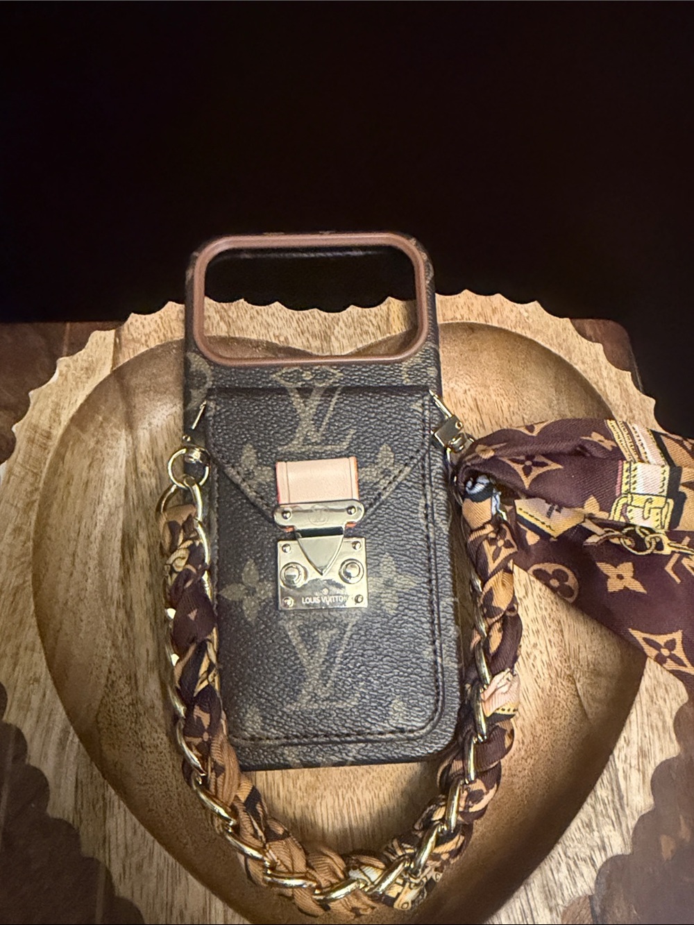 Brown Monogram Phone case 17 pro max with Gold Hardware